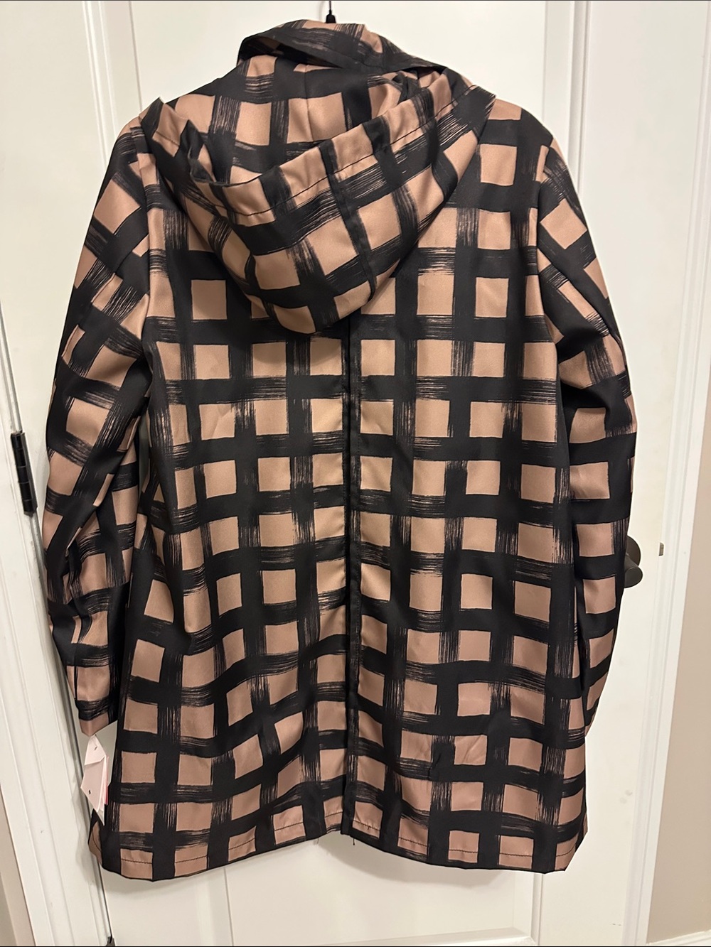 kate spade Black and Tan Checked Coat with Pink Label - Picture 3 of 4